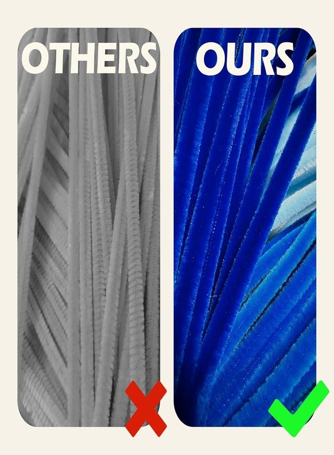 Brille Bee Premium Chenille Stems Pipe Cleaners, Craft Supplies for DIY Art, Floral Creations, School Projects (Blue 150pcs) - Image 4